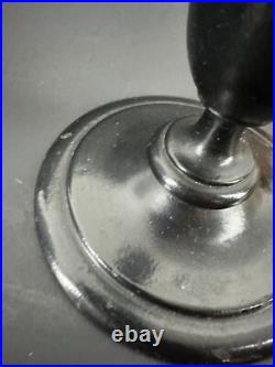 Antique Vintage English Mahogany Art Nouveau Tulip Candlestick