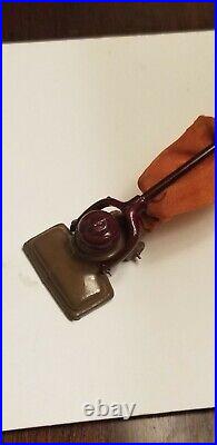 Antique Vintage English Metal And Fabric Dollhouse Miniature Vacuum Cleaner