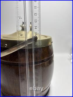 Antique Vintage English Oak And Silver Plate Biscuit Barrel With Porcelain Liner