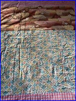 Antique Vintage English Patchwork Quilt 200cm X 150cm