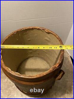 Antique Vintage English Printed Leather Cordite Bucket With Coat Of Arms
