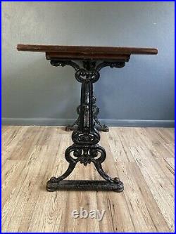 Antique Vintage English Pub Table Mancave Bar Cast Iron Table