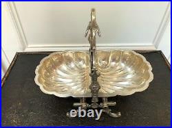 Antique Vintage English Silver Plate Roll Top Domed Server With 2 Trays