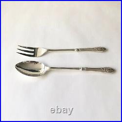 Antique Vintage English Silver Serving Spoon and Fork Set