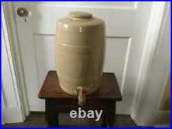 Antique/Vintage English Stoneware Spirits Barrel H 14 Dia Base 8