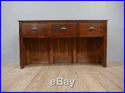 Antique Vintage English Three Drawer Shop Counter c1900 Industrial