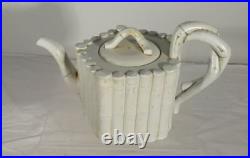 Antique Vintage European Chinese Style Faux Bamboo Teapot Porcelain English