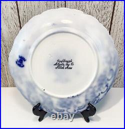 Antique Vintage Flow Blue Triby Wood & Son England Plate- Atlantic Tea Company