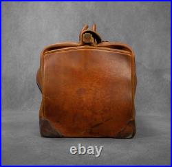 Antique Vintage Gladstone Kit Doctor's Leather Bag Brass English Travel Large