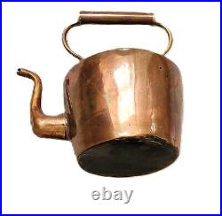 Antique Vintage Late 19th Century Copper English Tea Kettle 7.5 X 11.5