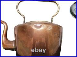 Antique Vintage Late 19th Century Copper English Tea Kettle 7.5 X 11.5