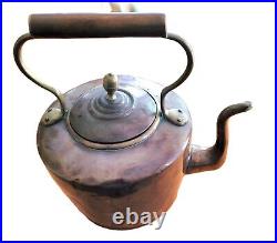 Antique Vintage Late 19th Century Copper English Tea Kettle 7.5 X 11.5