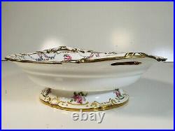 Antique Vintage Minton Tiffany & Co NY Bone China Roses Gold Centerpiece Bowl