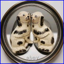 Antique Vintage Pair Of Staffordshire Dogs Figurines Male And Female