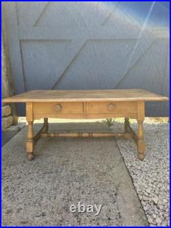 Antique Vintage Pine Coffee Table Drawers Storage farmhouse style table