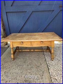 Antique Vintage Pine Coffee Table Drawers Storage farmhouse style table