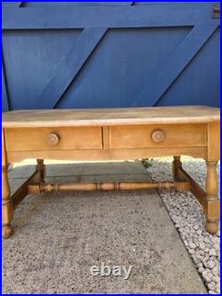 Antique Vintage Pine Coffee Table Drawers Storage farmhouse style table