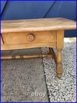 Antique Vintage Pine Coffee Table Drawers Storage farmhouse style table