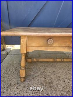 Antique Vintage Pine Coffee Table Drawers Storage farmhouse style table