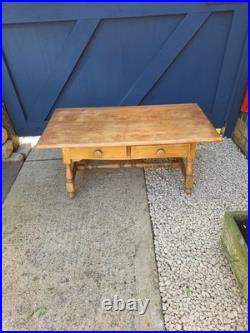 Antique Vintage Pine Coffee Table Drawers Storage farmhouse style table