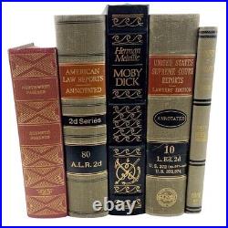 Antique Vintage Rare Hardcover Books Lot of 5 Rust Gold Black Staging Set Law