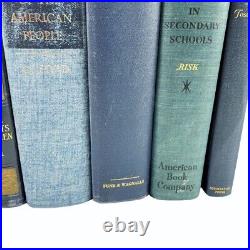Antique Vintage Rare Hardcover Books Lot of 6 Blue Decor Staging Set Shakespeare