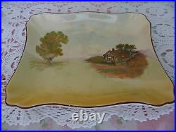 Antique Vintage Royal Doulton Old Sandwich Cake Plate Tray English Cottages