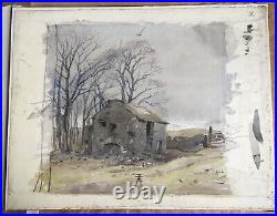 Antique Vintage Rural Landscape Watercolour Painting Study James Bateman (1893)