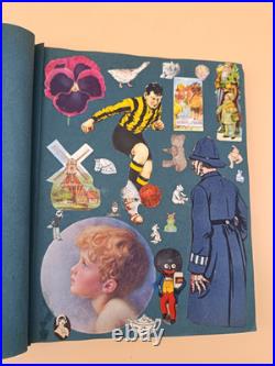Antique Vintage Scrap-book Handmade Hardback Paper Ephemera
