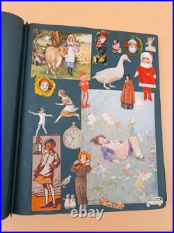 Antique Vintage Scrap-book Handmade Hardback Paper Ephemera