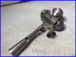Antique Vintage Sterling Silver Infant Baby Rattle Whistle Toy T97 Bells