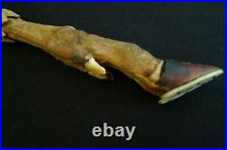 Antique Vintage Victorian 1850 English Deer Stag Foot Bone 12 Letter Opener