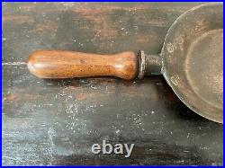 Antique Vintage Victorian English Brass Coal Scuttle Shovel W Light Wood Handle