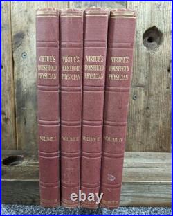 Antique Virtue's Household Physician 4 Vol Vintage Set Medical Books Illustrated