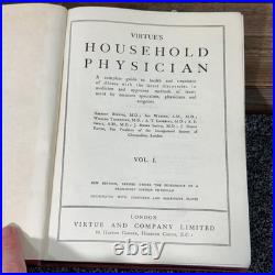 Antique Virtue's Household Physician 4 Vol Vintage Set Medical Books Illustrated