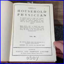Antique Virtue's Household Physician 4 Vol Vintage Set Medical Books Illustrated