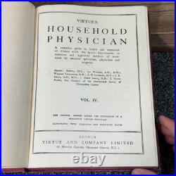 Antique Virtue's Household Physician 4 Vol Vintage Set Medical Books Illustrated