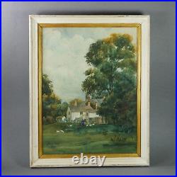Antique Watercolour Painting English Rural Farmhouse Landscape Allan Smith 1912