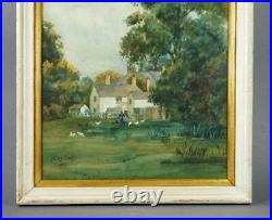 Antique Watercolour Painting English Rural Farmhouse Landscape Allan Smith 1912