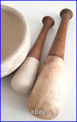 Antique ceramic pestle and mortar, 19th century English, apothecary, vintage