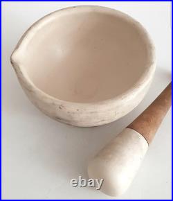 Antique ceramic pestle and mortar, 19th century English, apothecary, vintage