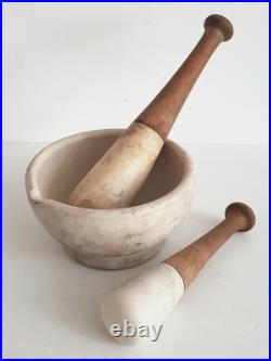 Antique ceramic pestle and mortar, 19th century English, apothecary, vintage