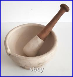 Antique ceramic pestle and mortar, 19th century English, apothecary, vintage