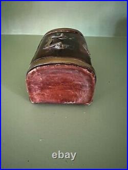 Antique miniature English trunk