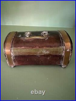 Antique miniature English trunk