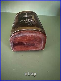 Antique miniature English trunk