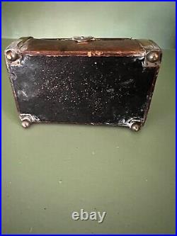 Antique miniature English trunk