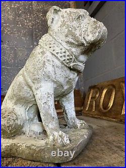 Antique vintage cast stone garden statue Bulldog Dog LARGE ornament