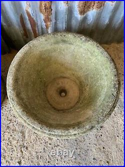 Antique vintage cast stone garden urn urns Lattice Basket Planter PAIR LARGE x2