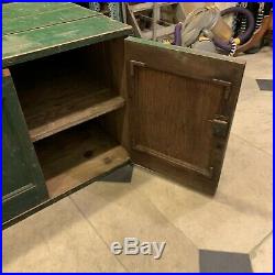 Antique/vintage green wooden cupboard cabinet utilitarian industrial style